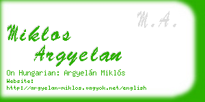 miklos argyelan business card